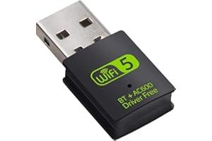 GBOKYN Adattatore USB WiFi Bluetooth, 600Mbps Dual Band 2.4/5Ghz Wireless Network Ricevitore esterno, Mini Dongle WiFi per PC/Laptop/Desktop