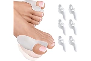 Raxint Pack de x6 Corrector de Juanetes y Separador Dedos Pie, Corrector Juanetes y Protector de Juanetes, Protector Juanetes Silicona Talla Única Adaptables