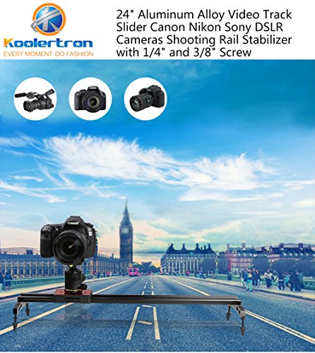 Koolertron Rail Slider Chariot Curseur Rail Coulissant Support en Alliage d aluminium Syst  me de Stabilisation Vid  o Tournage avec la Vis 1 4  et 3 8  pour Appareil Photo DSLR Cam  scope Canon Nikon Sony  60cm   24   Rouge 