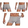 Mens Disposable 100% Cotton Underwear Travel Boxers Briefs Portable Shorts White/Grey Color 5pcs