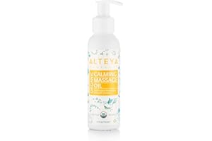 ALTEYA ORGANICS Alteya Organic Huile pour massage du bébé 110 ml - Mélange d'huile de massage corporel certifié organique USDA pur bio naturel pour peau sensible (bébés, tout-petits, enfants) - calmante et hydratante