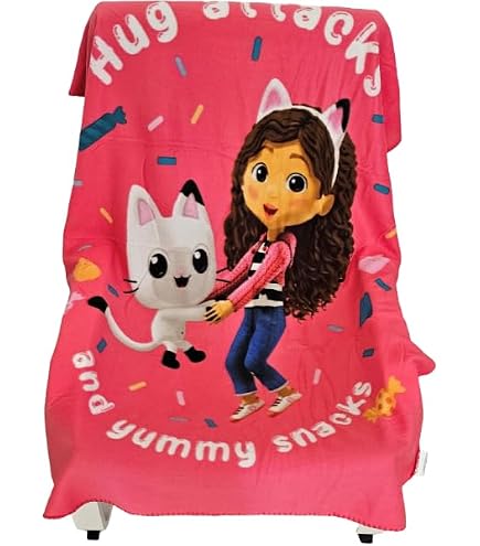Couverture Polaire Herding Gabby's Dollhouse 130x170 Cm - Douillette Et Lavable - Pour Enfants - Multicolore