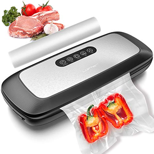 LOFTer Macchina Sottovuoto per Alimenti Professionale Sigillatore Sottovuoto Automatico Vacuum Sealer Portatile Macchinetta Cibi Sottovuoto Sigillatorice con 1 Rotolo Sottovuoto