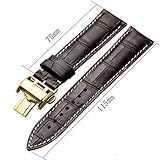 18Mm 19Mm 20Mm 21Mm Schwarz Dunkelbraun Armband aus echtem Leder Ersatzarmband Faltschließe Fit Für LONGINES Braun mit Gold 18mm