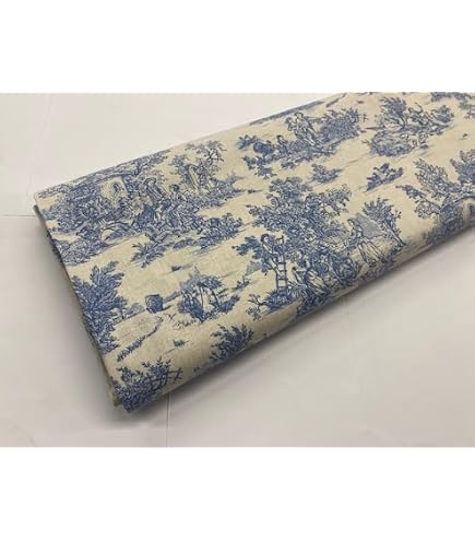 Tissu Coton Toile De Jouy Mini Pastorale - Largeur 1m60 - Marque MCTISSUS - Coupon 3m