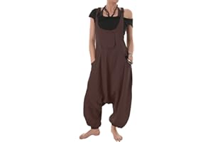 Vishes - Alternative Bekleidung - Legere Damen Latzhose Haremshose Sommerhose Overall Baumwolle