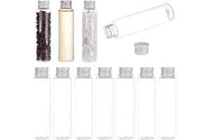 KOMUNJ 30 flaconi di vetro trasparente da 50 ml, provetta con tappo a vite, tubi da laboratorio trasparenti, per test di campione, esperimenti scientifici, SGPHOU370