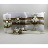 Gästebuch + Ringkissen + Hochzeitskerzen. Hochzeit Set mit Juteband