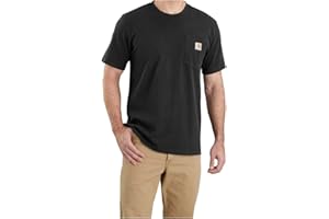 Carhartt K87 Camiseta de Manga Corta con Bolsillo, Ajuste Ligeramente Holgado, Tejido Grueso para Hombre