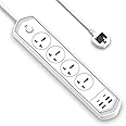 CREATMOR Extension Cord Surge Protector 3M 4 AC Outlets/2 Type C Ports/4 USB Ports Power Strip Power extension 4.2A 240V/10A Surge Protection