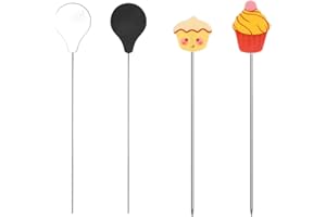 4 Stück Edelstahl Kuchentester Nadel,Mabor Kuchen Tester Nadel Wiederverwendbare Kuchen Prüfer für Bäckerei Küchen Muffin Cupcake Backen Brot Werkzeuge