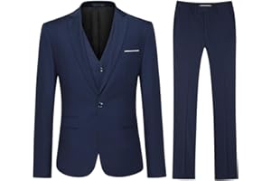 YOUTHUP Costume Homme 3 Pièces Slim Fit Customes Mode Affaires