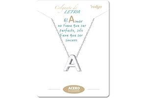 cotigo Collar Inicial Acero Inoxidable, Collar Mujer con Colgante letra A-Z Pequeñas - Bisutería Regalo Madre Cumpleaños, Novia o Amigas, Color Plateado y Dorado