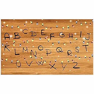 Allenjoy 5x3ft Stranger Backdrop Alphabet Wood Colourful String Background Birthday Party Banner Table Wall Decor Customize Photography Photo Shoot Booth Studio
