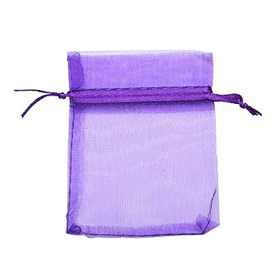 Mudder Pochette/Poche/Sac/Case/Sachet Rouge en Organza pour Cadeau, Mariage et Bijou, Paquet de 100 (Violet)