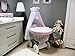 10 pcs Set - wicker crib moses basket bassinet including complete furnishings, Modell:rosa - big wheels