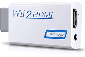 YJLX Mcbazel Wii Hdmi Adapter, Wii auf HDMI 720/1080P HD Konverter Adapter mit HDMI-Anschluss und 3,5-mm-Audio-Ausgang für alle Anzeigemodi (weiß)