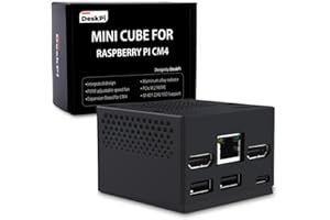 ‎GEEEKPI GeeekPi DeskPi Mini Cube do Raspberry Pi CM4/CM5, DeskPi Mini PC obudowa z grzejnikiem ze stopu aluminium, wbudowany wentylator PWM o regulowanej prędkości dla Raspberry Pi Compute Module 4