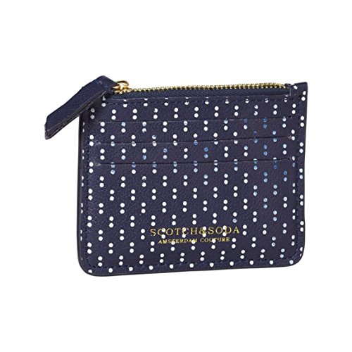 Preisvergleich Produktbild Scotch & Soda Kreditkartenetui aus Leder blau / weiß