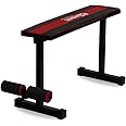 KENIT Flat Weight Bench for Home Gym, Multi-Purpose Workout Bench for Bench Press Sit up Incline Flat Decline (Red & Black) (BLACK)