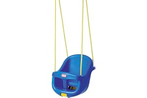 Little Tikes Krzesło do huśtawki dla malucha z wysokim oparciem - Z regulowanym pasem bezpieczeństwa i blokadą w kształcie litery T, Niebieskie
