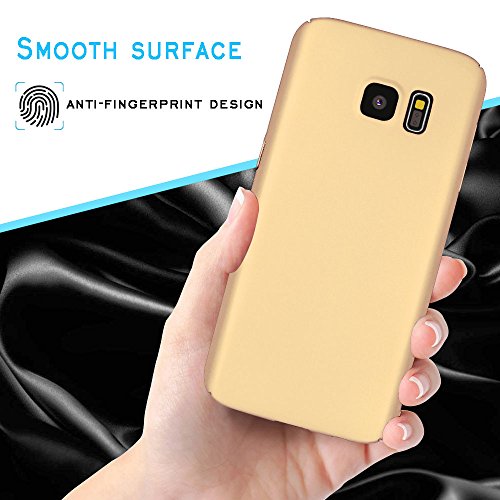 Qissy Carcasa Samsung Galaxy S7  Ultra Ligero Suave Sedoso Pintura PC Funda Protectora de tel  fono Protective Case Cover para Samsung Galaxy S7 5 1    Oro 