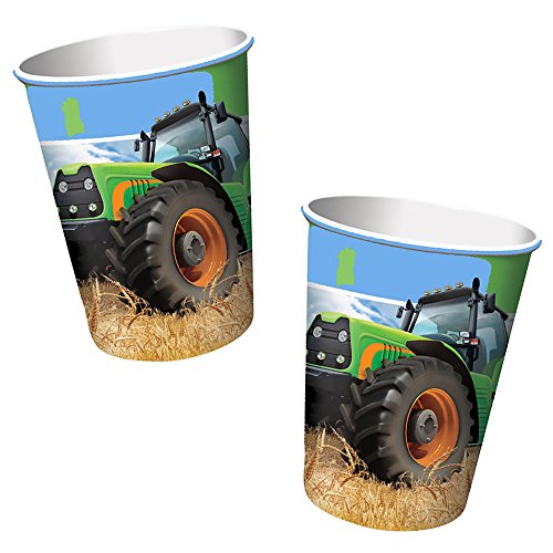 33-teiliges * TRAKTOR * Partyset bestehend aus Teller + Becher + Servietten + Deko // Party Fete Carpeta® Geburtstag Motto Kinder Bauernhof Trekker Farm Scheune - 3