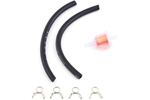 Keenso Fuel Filters Oil Filter, Universal Motorcycle Gasoline Fuel Filter Kit With Tubing Clips Fits for Most Mini Moto Dirt Bike ATV Quad.