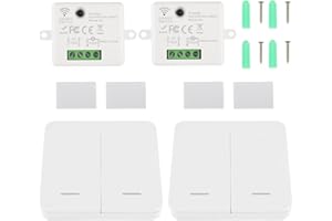 EPLZON Interruptor de luz inalámbrico interruptor de seguridad del transmisor de RF y relé del controlador del receptor 10A 240V para iluminación inferior a 1500w (2 receptores y 2 interruptor)