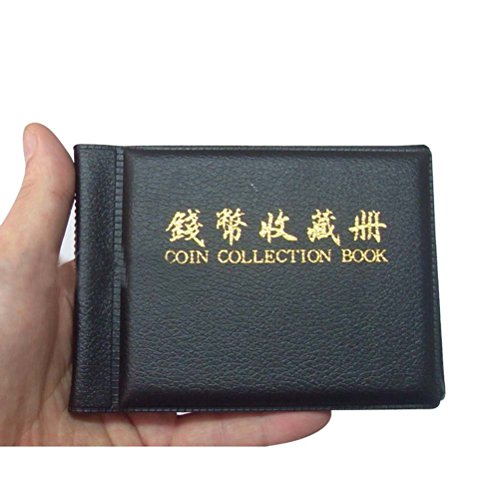 Preisvergleich Produktbild PIXNOR 60 Taschen-Münzalbum , Münzen sammeln Album (schwarz)