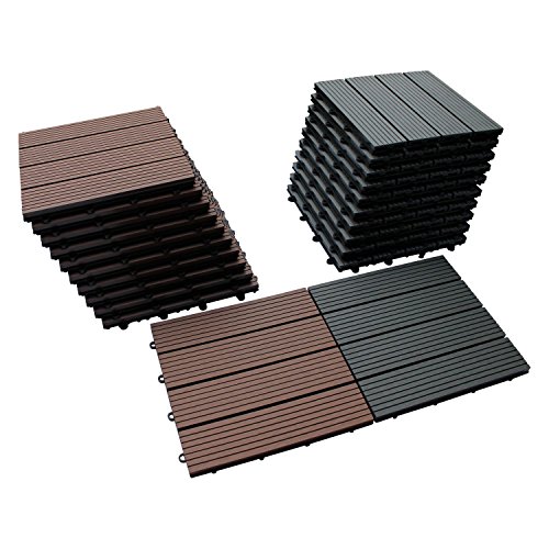 WPC Holz Fliese 30x30cm, 1 m² (11 Fliesen) anthrazit versandkostenfrei (D) - 4