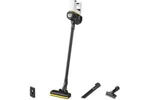 Kärcher Aspirador a batería VC 4 Cordless myHome, 2 Niveles aspiración, batería 21.6 V, autonomía por Carga 30 min Aprox., Peso 2.3 kg, Cargador, Soporte Pared, boquillas Suelo y Ranuras