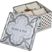 ORVAL CREATIONS - Scatola The in Latta colore Beige con Mosaico 9x14,5cm