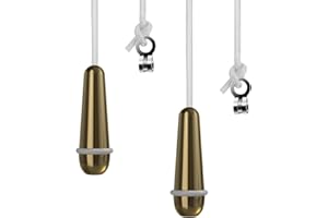 CucuGo 2pcs Pull Cord Handle - Bathroom Light Pull Cord with 150CM Length Cord Connector Chrome - 6 X 2.2CM Copper Colour Teardrop Pull Cord Extension for Bathroom Light Ceiling Light Blinds