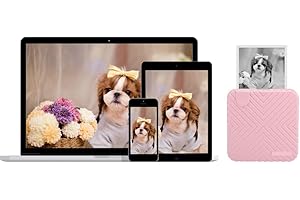 ciciglow Portable Bluetooth Photo Printer (pink) with Ten Printing Methods, Wireless Mobile Photo Mini Printer for Smart Phone, Full Color Photos, Instantly Prints Mini Thermal Photo Printe