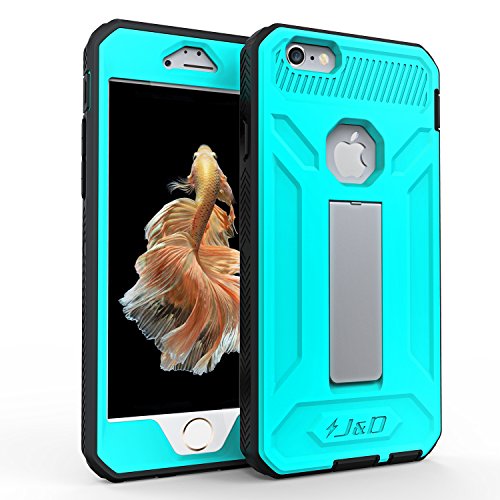 iPhone 6S  iPhone 6 Funda  J D  Armadura Delgada   Doble Capa   Protecci  n Pesada  H  brida Resistente Funda Protectora y Robusta para iPhone 6S  iPhone 6     Turquesa