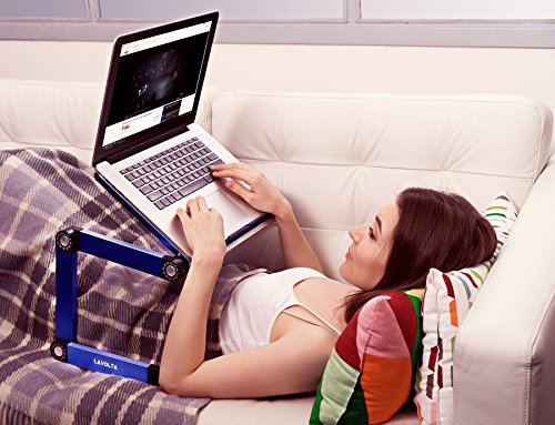 Lavolta Notebook Laptop Ständer Tisch Kühler – 2 Lüfter – Aluminium – Ausklappbare Ebenen – Blau - 5