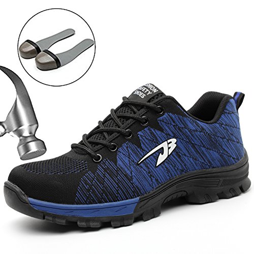 Preisvergleich Produktbild SUADEEX Damen Herren Sicherheitsschuhe Sportlich Trekking Wanderhalbschuhe Stahlkappe Arbeitsschuhe Hiking Schuhe Traillaufschuhe, 05-blau, 41 EU