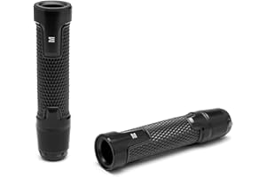 ALCHEMY PARTS Moto Mano Empuñadura y Tope Termina para 22mm Barras - Negro - Aluminio Anodizado