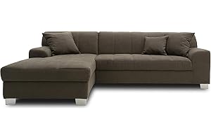 ‎DOMO. COLLECTION DOMO. collection Ecksofa Capri, Sofa in L-Form, Couch, Polsterecke, Eckcouch, Sofa-Garnitur, Longchair links 239 x 152 x 75 cm (BxTxH), khaki