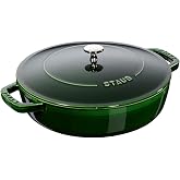 Staub Chistera Yağmur Efektli Kapaklı D&ouml;k&uuml;m Tencere, Basilikum Renkli, 2.8 Litre, 24 cm