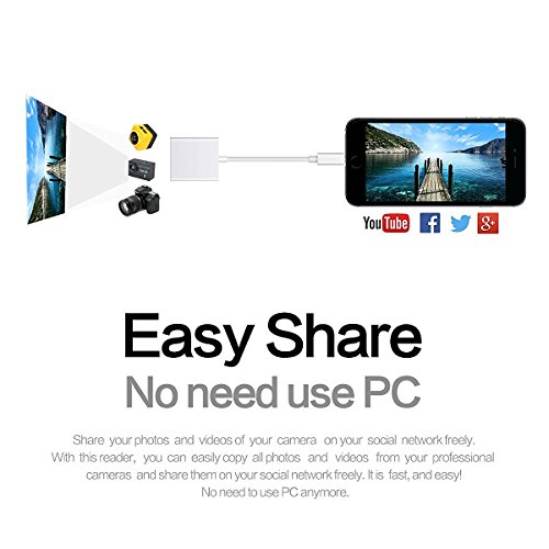 Eximtrade 2in1 Lightning Steckverbinder und Micro USB SD Kartenleser Fotos Videos für Apple iPhone 5/5s/6/6s/6 Plus/6s Plus/7/7 Plus, iPad, Samsung Galaxy S4/S5/S6/S6 Edge/S6 Edge Plus/S7 Edge/Note 3/Note 4/Note 5, HTC One, Motorola, Sony Xperia, andere Android smartphones und tablets - 8