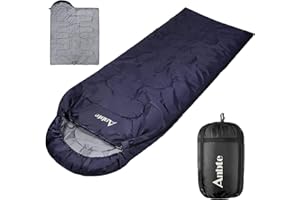 Anbte Sacco a Pelo 4 Season 230 * 84cm,Coperta Invernale Impermeabile da-10 a 15°C 100% Cotone 2,2 kg per Adulti Invernali Calzini da Campeggio Attività all'Aperto con Borsa