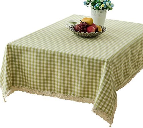R.LANG Heavy Weight Fabric Tablecloth Oval 60 x 84-inch(152cm x 213cm) Spillproof Jacquard Tablecloth Light Green