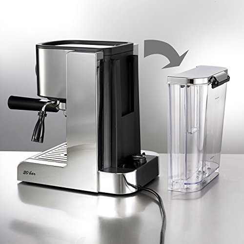 BEEM Espresso Perfect Ultimate 20 bar, Espresso-Siebträgermaschine mit italienischer 20 bar Profi-Pumpe und integriertem Milchaufschäumer, Chrom - 5