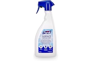 PURELL SURFACE SANITISING SPRAY, 750mL bottle. Surface disinfectant cleaning spray kills 99.999% of most harmful germs.