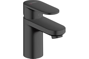 hansgrohe Vernis Blend - Mitigeur de lavabo sans tirette ni vidage, Robinet de salle de bain avec hauteur sous bec 70 mm, économie d'eau (EcoSmart), Noir mat, 71550670