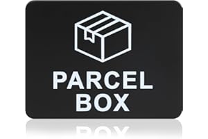 GMENTS Parcel Box Sign Adhesive Packages and Deliveries Here Signs Waterproof 11cm x 9cm Delivery Driver Notice Self Adhesive Acrylic Parcel Box Sticker for House Office No More Lost Goods, Black