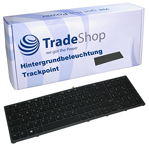 Preisvergleich Produktbild Original Laptop-Tastatur mit Hintergrundbeleleuchtung / Trackpoint / Rahmen Notebook Keyboard Ersatz Austausch Deutsch QWERTZ ersetzt HP 848311-041, 821157-041, 822578-041, 848311-061, 848311-031 für HP ZBook 15 17 G3 / G4 (Deutsches Tastaturlayout)