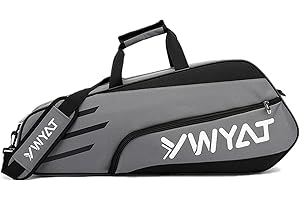 TentHome 3 Racket Tennis Bag with Adjustable&Detachable Shoulder Strap, Super Roomy Lightweight Waterproof Racquet Bag for Tennis, Badminton